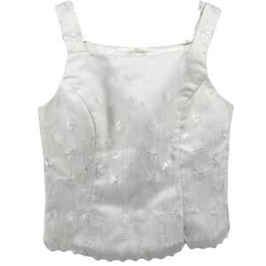Jessica Mcclintock Bridal Millennium 2000 Bodice Top Floral Embroidered White 8